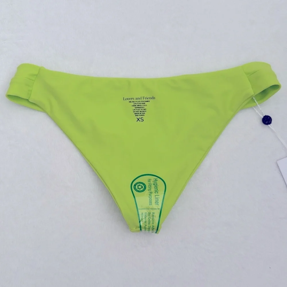 {NWT} Lovers + Friends | Neon Fun Loving Bikini Swimsuit Set Arctic Lime XXS/XS - Picture 11 of 15